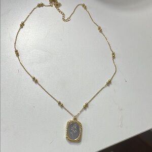 Gold and Gray Geometric Pendant Necklace
